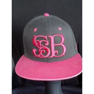 Steadfast Brand Black With Pink Embroidered Graphic SnapBack One Size Cap Hat